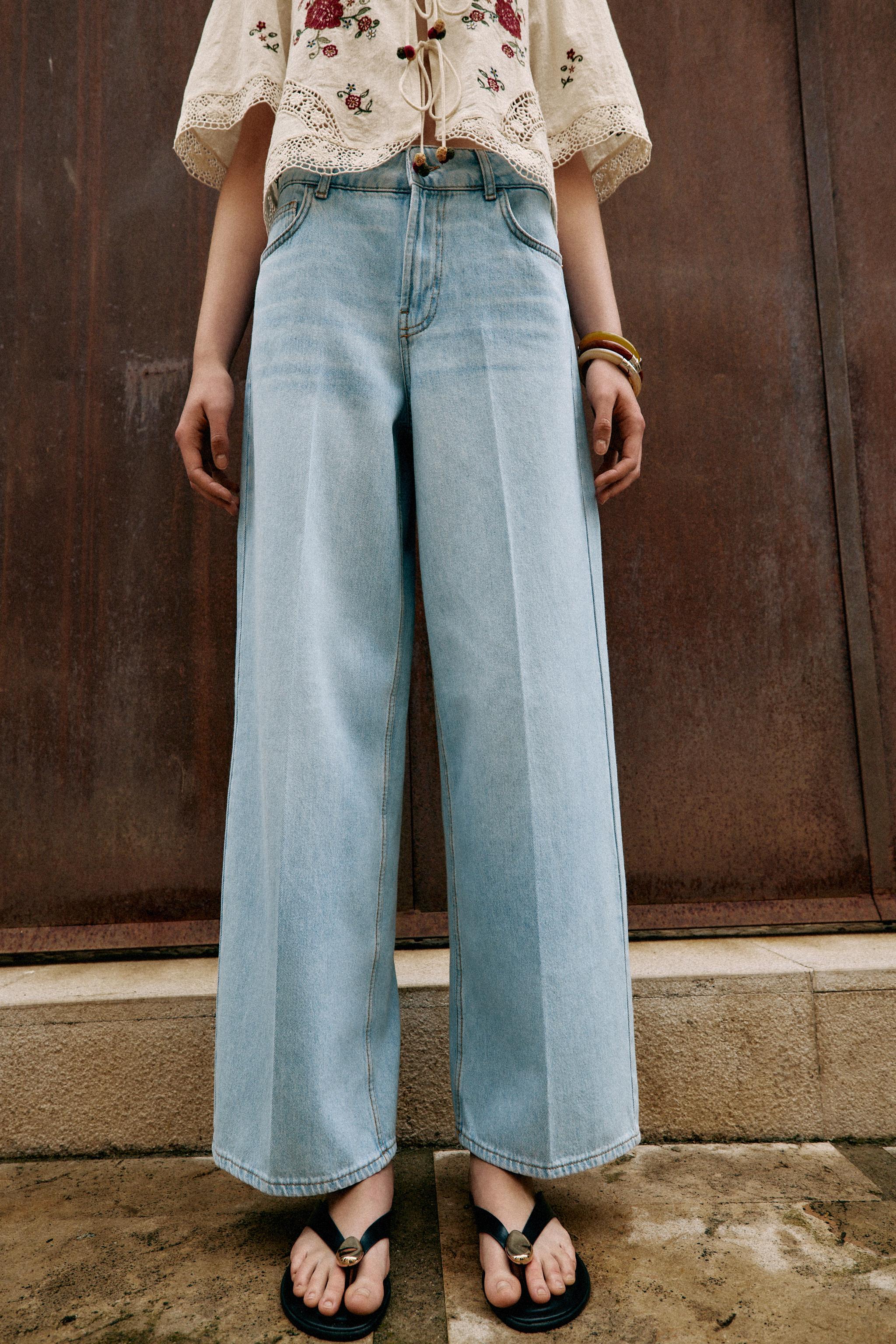 Z1975 WIDE LEG MID-RISE JEANS WITH PRESSED CREASE